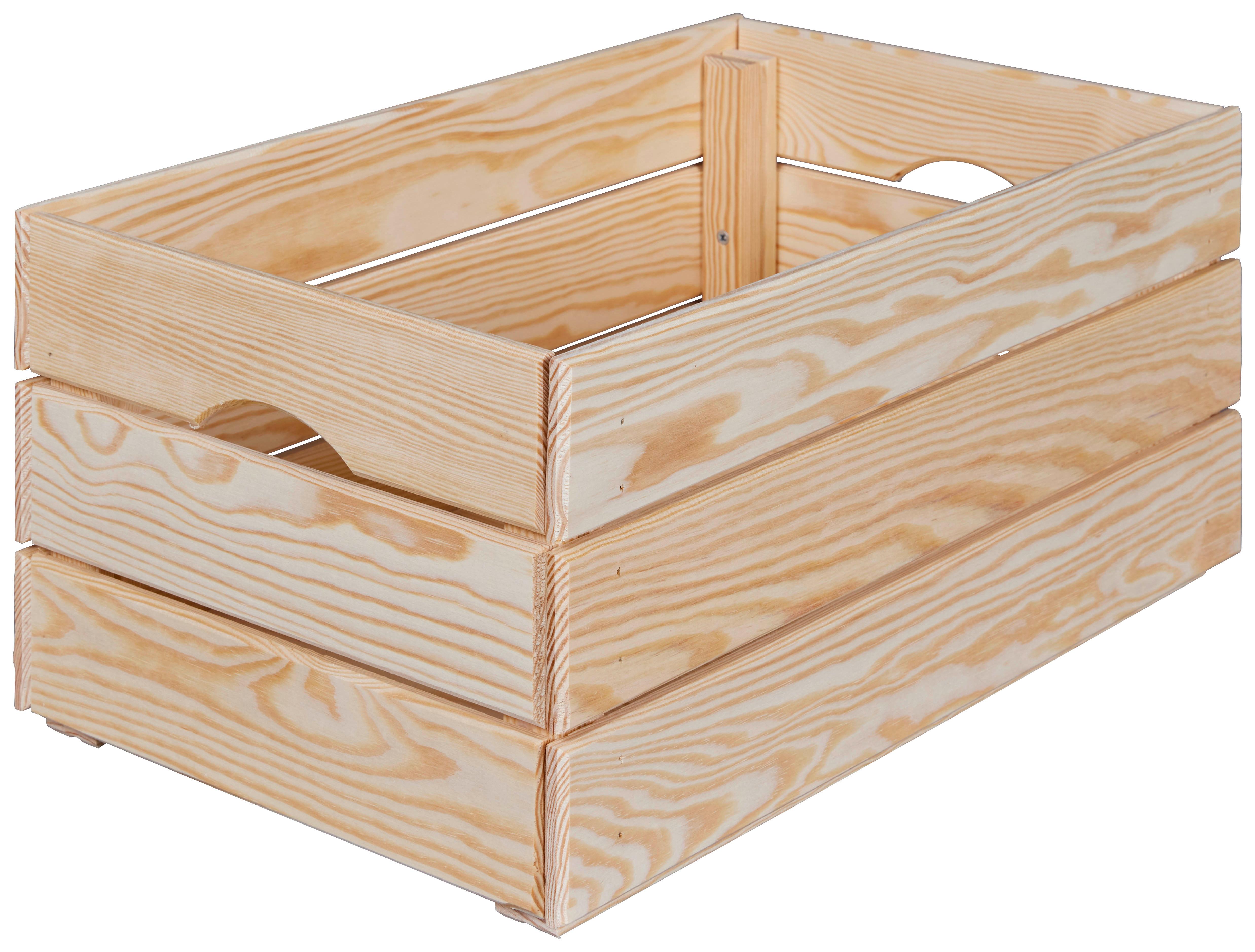 Dekokiste Valloni L - Naturfarben/Kieferfarben, Design, Holz (65/23/31cm) - Livetastic