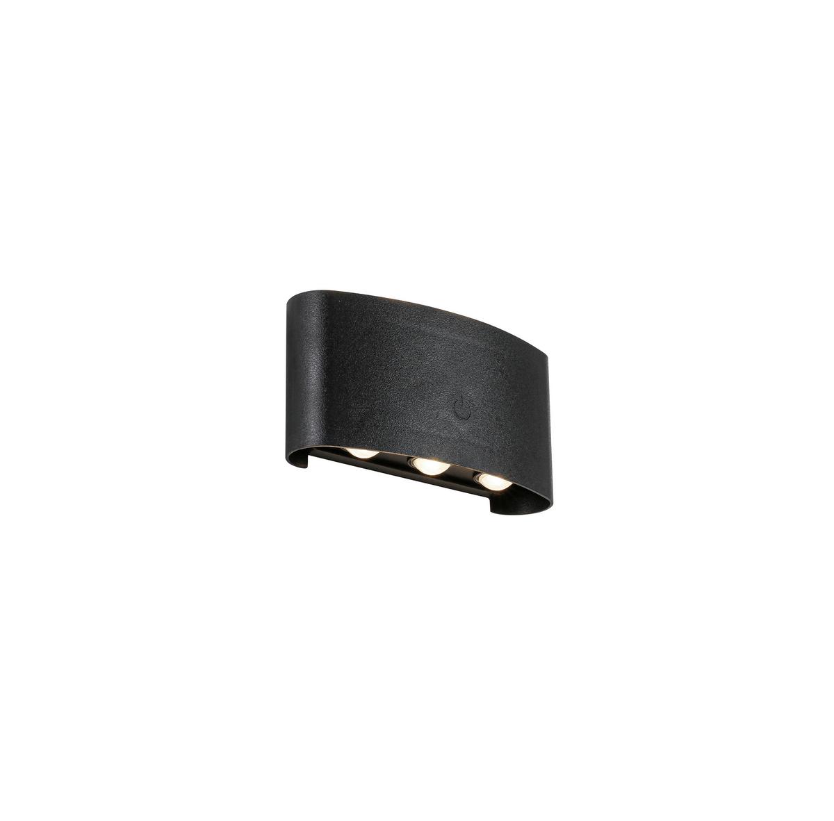 NÁSTĚNNÉ LED SVÍTIDLO BEIDE - černá, Moderní, kov/plast (5,25/17/8,5cm) - Mömax