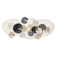 Wanddeko Luxy Gold/weiß/grau/schwarz B:124cm - Goldfarben/Schwarz, Basics, Metall (124/55/9.5cm)