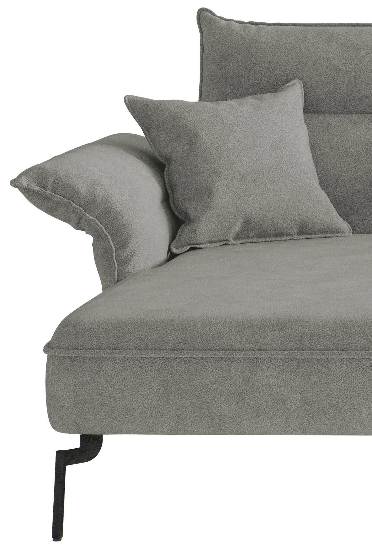 Sitzgarnitur Jakarta - Edelstahlfarben/Grau, Design, Textil (185/265cm) - Livetastic