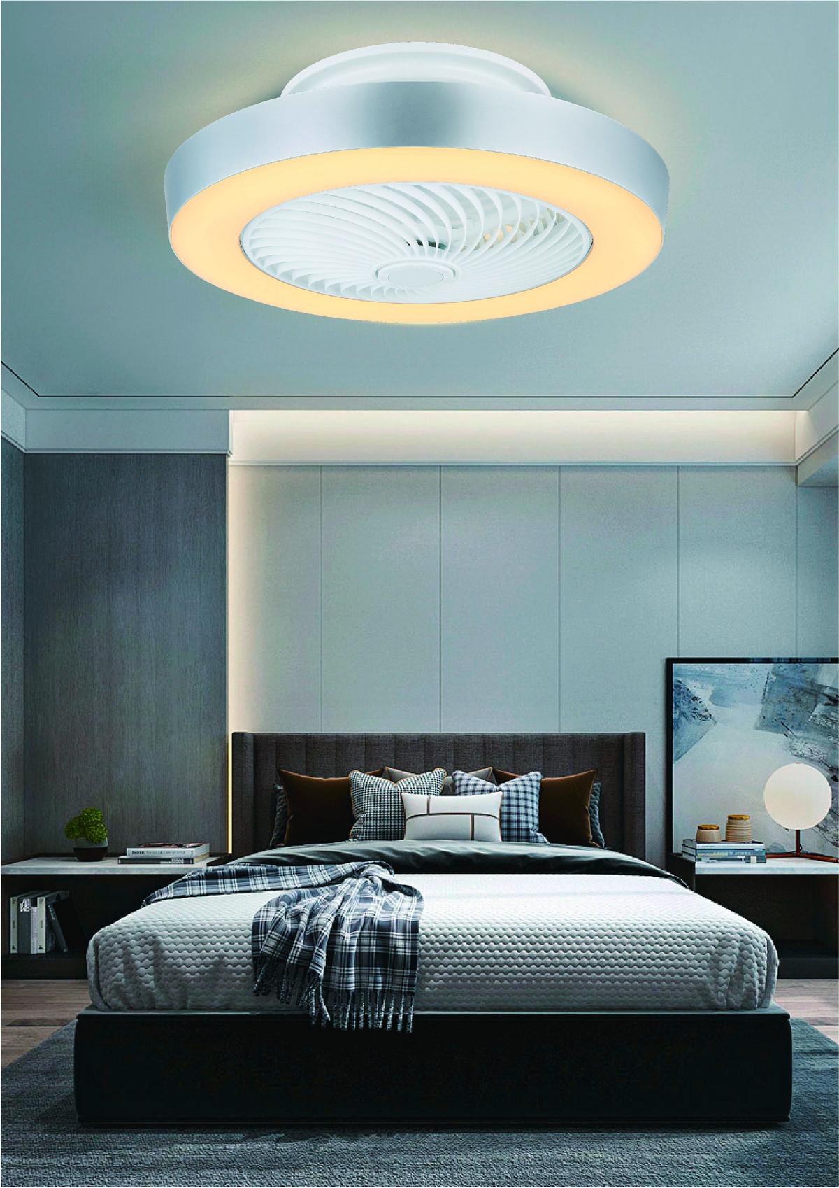 Deckenventilator Vivea - Silberfarben/Opal, Basics, Kunststoff/Metall (132/40,6cm)