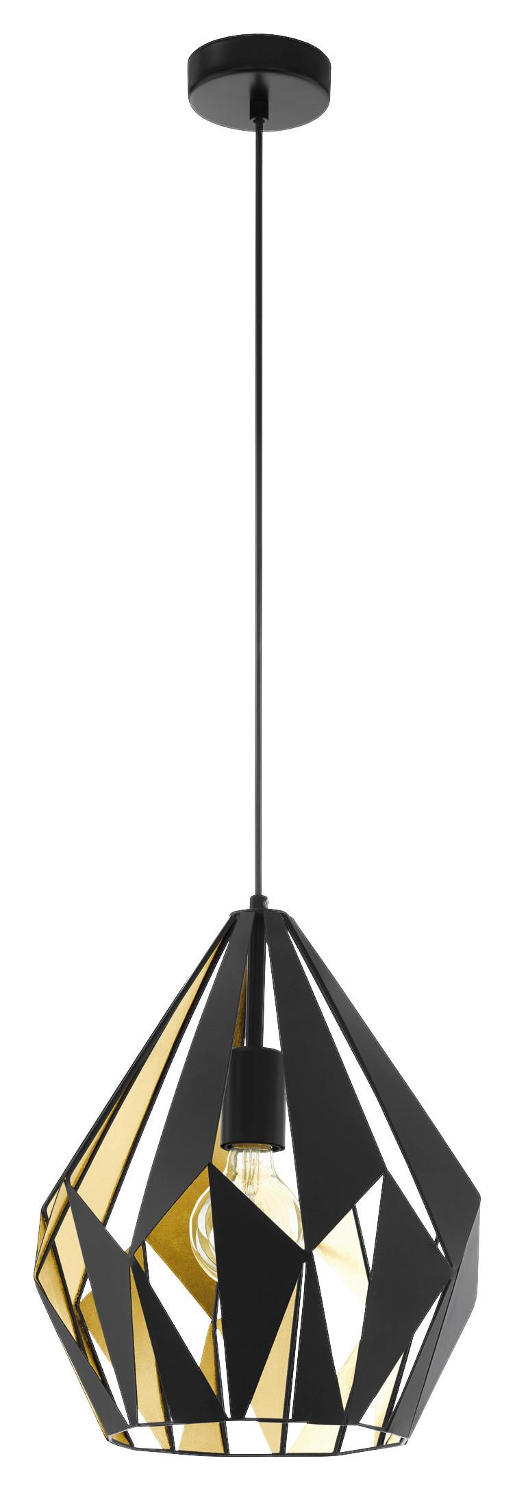 ZÁVESNÉ SVIETIDLO CARLTON 1 - čierna/zlatá, Modern, kov (31cm)