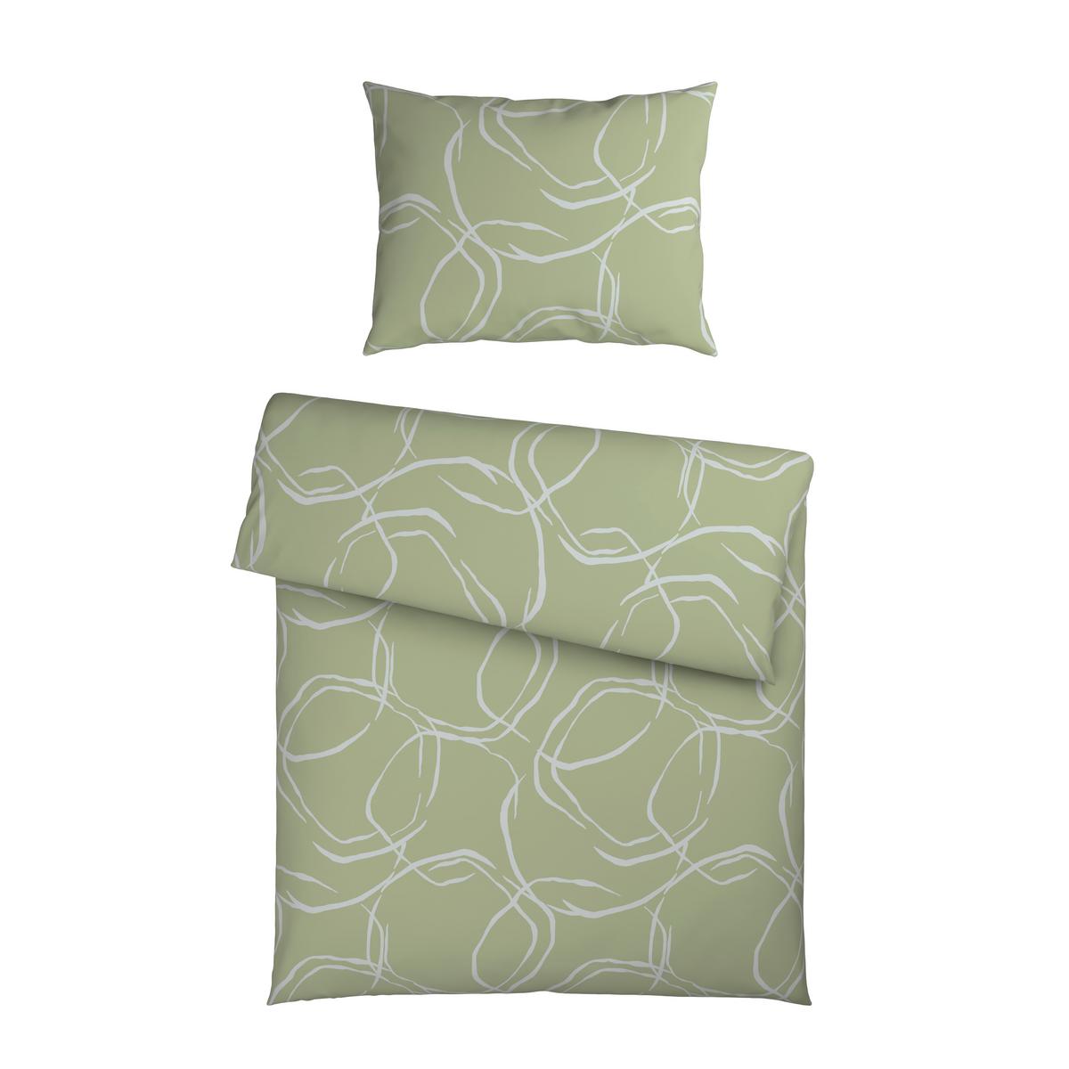 Bettwäsche Stones - Grün, MODERN, Textil - Luca Bessoni