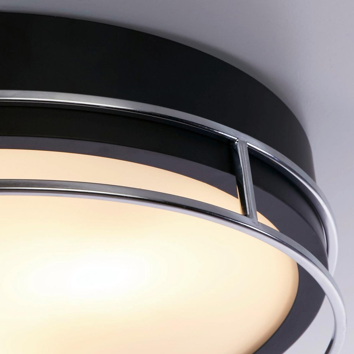 Deckenleuchte 62013-3cc - Schwarz, Design, Glas/Metall (40/9,5cm)