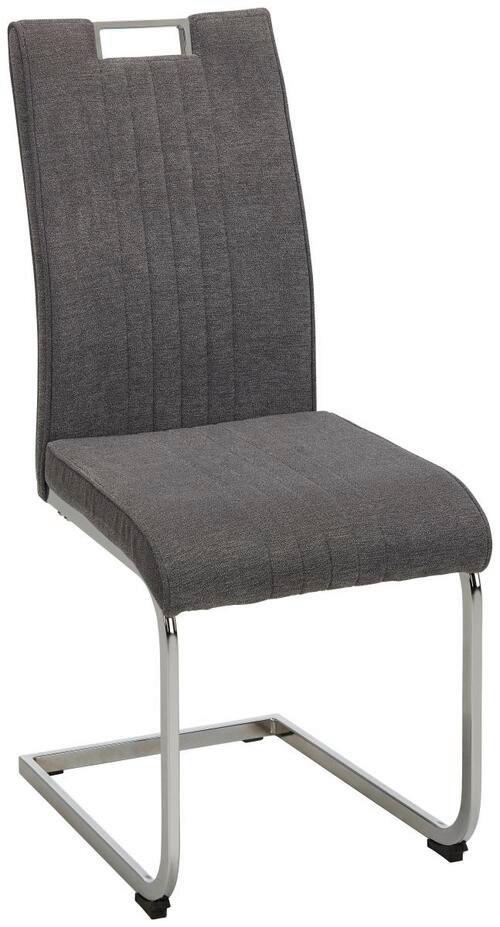 Stolička KATJA sivá - sivá/chrómová, Modern, kov/textil (42/98/56cm) - Mömax