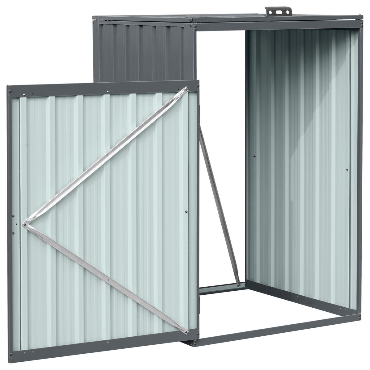 Mülltonnenbox A093.010.10 - Anthrazit, KONVENTIONELL, Metall (80/80/122cm) - Ambia Garden