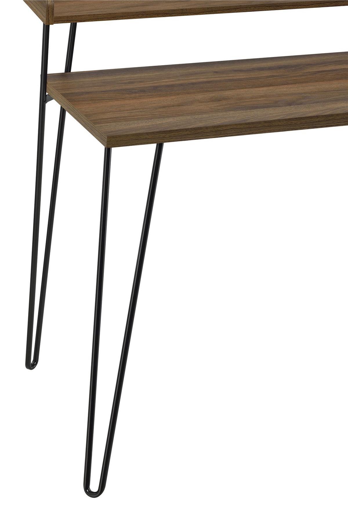 Schreibtisch Haven Walnussfarben B: 60 cm - Walnussfarben/Schwarz, Design, Papier/Holzwerkstoff (112/60/89cm) - MID.YOU