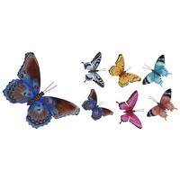Deko Schmetterling Kathrin 24x35 cm Metall - Blau/Pink, Design, Metall (24/35cm)