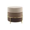 Hocker Pouf Samt Braun H: 46 cm Rund - Goldfarben/Braun, Basics, Holzwerkstoff/Textil (48,5/46/48,5cm) - Kayoom