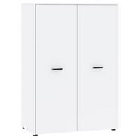 Drehtürschrank Kivo Weiß, B: 90 Cm - Weiß, Basics, Holzwerkstoff (90/129,8/52,1cm)