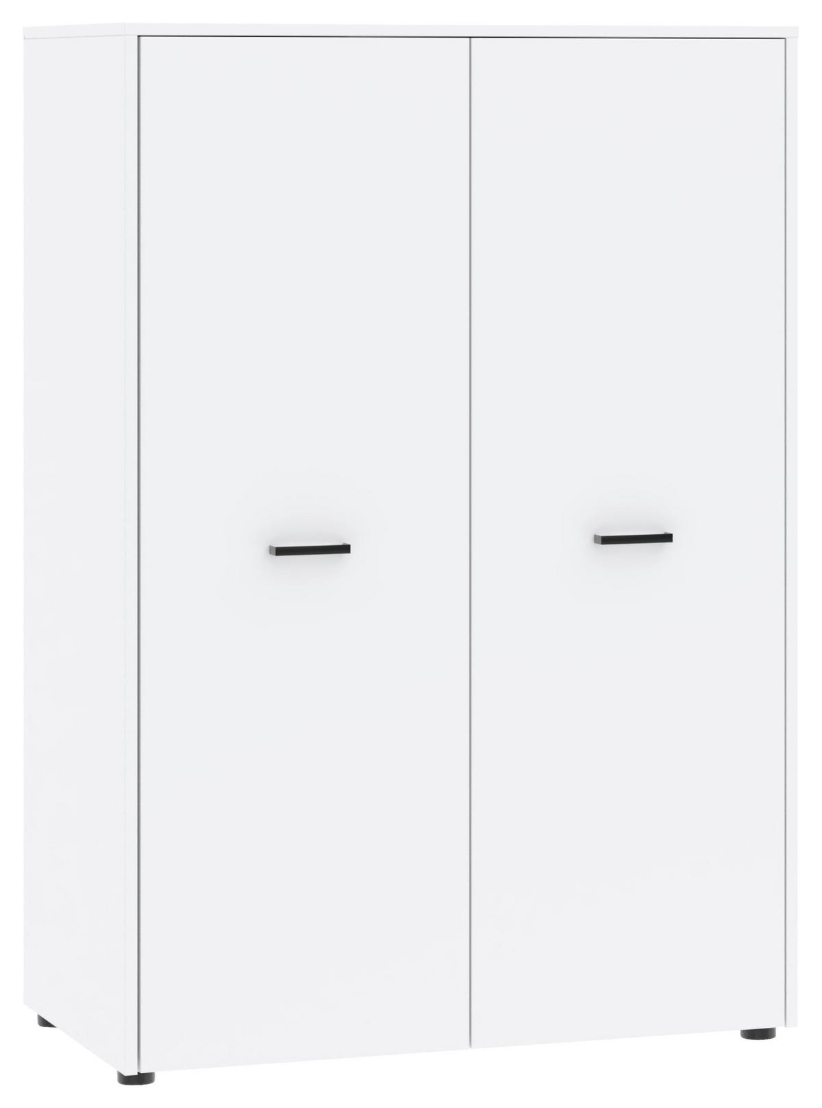 Drehtürschrank Kivo Weiß, B: 90 Cm - Weiß, Basics, Holzwerkstoff (90/129,8/52,1cm)