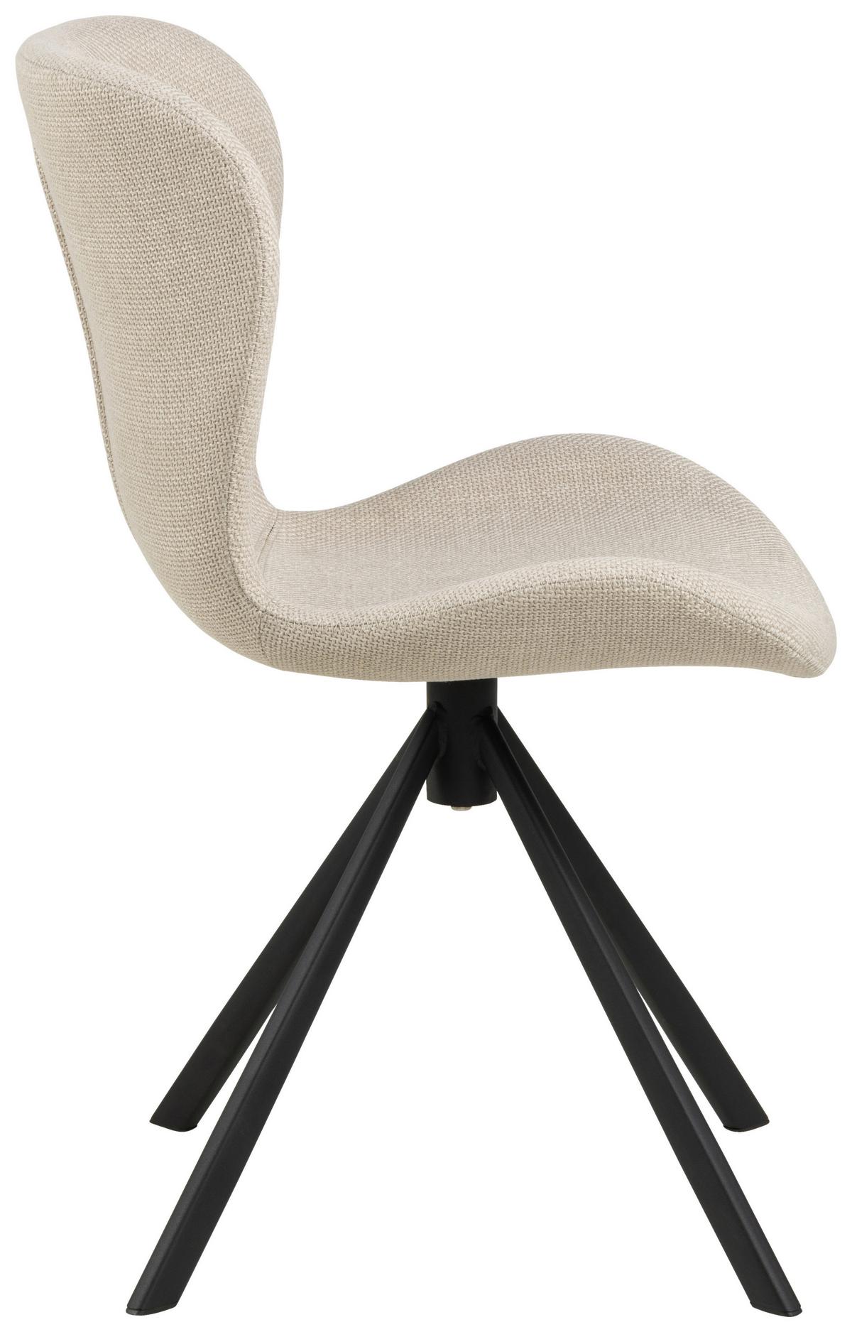 Stuhl Batilda -A1 - Beige/Schwarz, Design, Textil/Metall (46,5/81/53cm) - MID.YOU