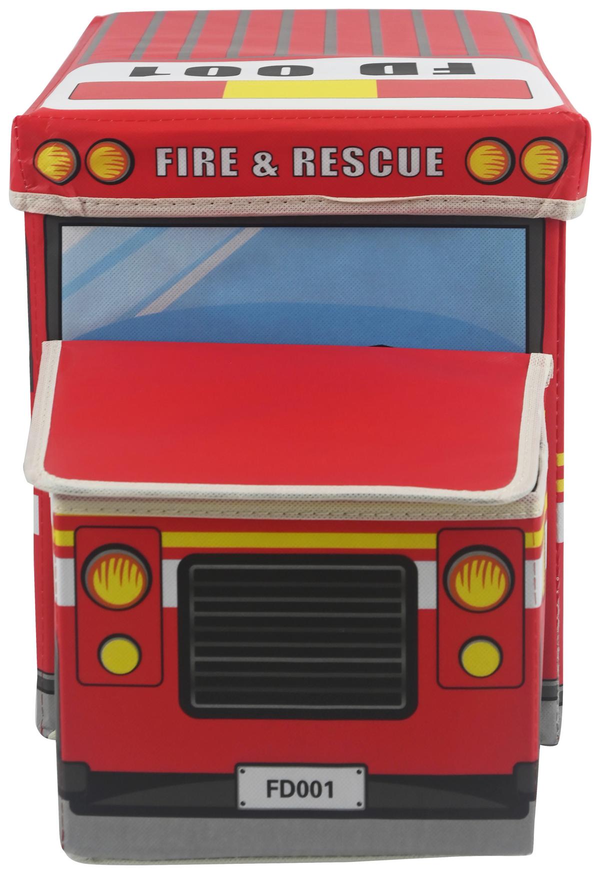 Aufbewahrungsbox Sam - Rot, KONVENTIONELL, Karton/Textil (55/25/32cm) - BUNINO