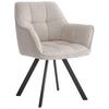 Armlehnstuhl Romy Giga-S Creme/Schwarz Gepolstert - Creme/Schwarz, MODERN, Textil/Metall (60/82/62cm)