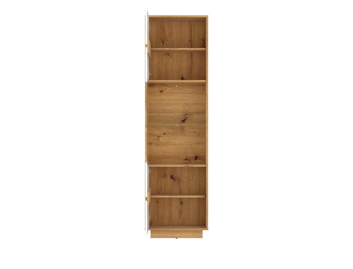 Vitrin Foggia - Artisan tölgy/fehér, Trend, faalapú anyag/Üveg (58,6/207,3/35cm)