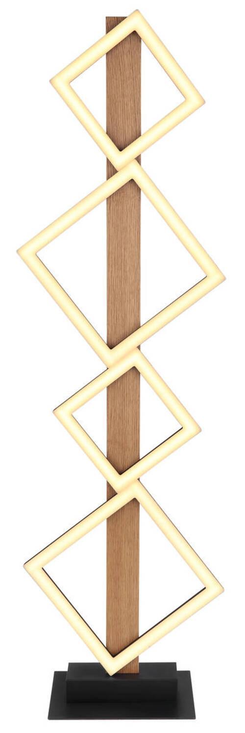 LED-Stehleuchte Dustin - Opal/Schwarz, Natur, Holzwerkstoff/Kunststoff (30,7/18/10,3cm) - Globo