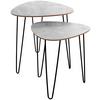 Beistelltisch 2er Set Duo, Betonoptik/schwarz - Schwarz, MODERN, Holzwerkstoff/Metall (48/48/48cm)