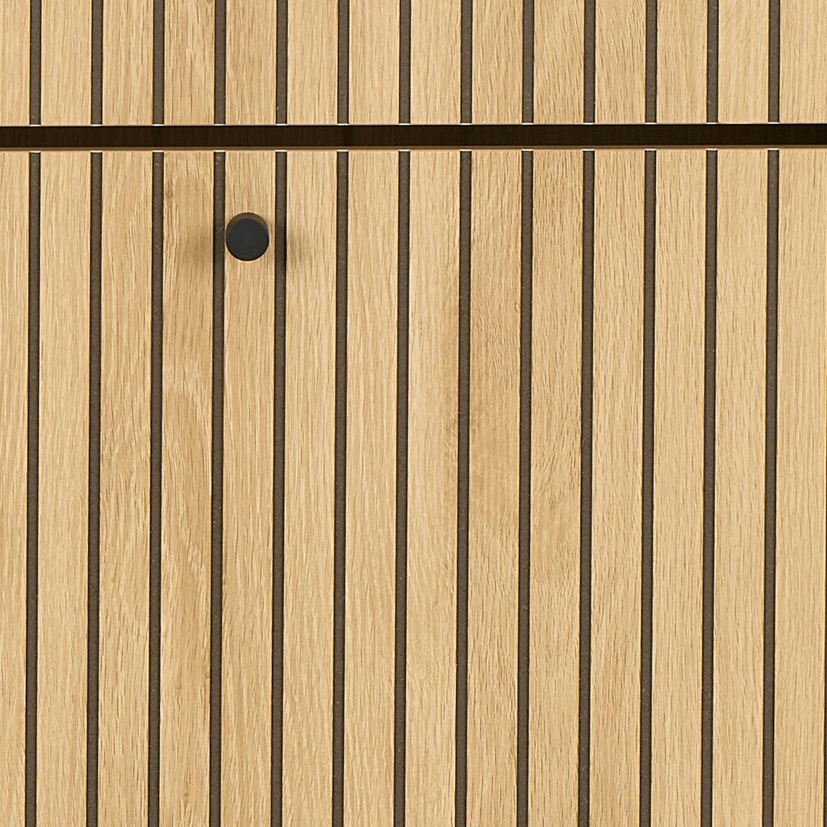 VYKLÁPĚCÍ BOTNÍK ALBANY - černá/přírodní barvy, Design, kov/dřevo (71,6/140,4/25cm)