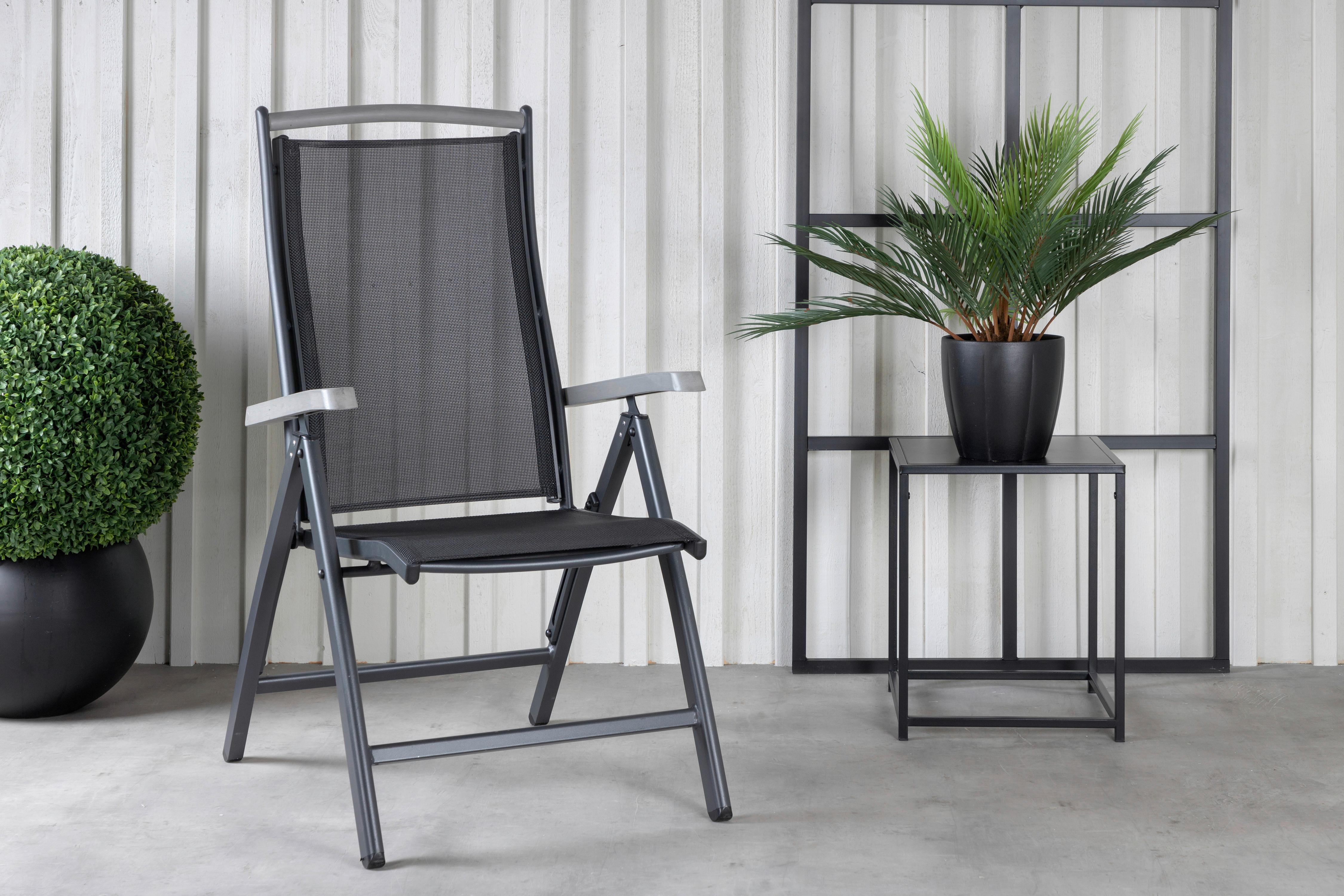 Gartensessel-set Albany - Schwarz, KONVENTIONELL, Metall (60/110/73cm) - Gardenson