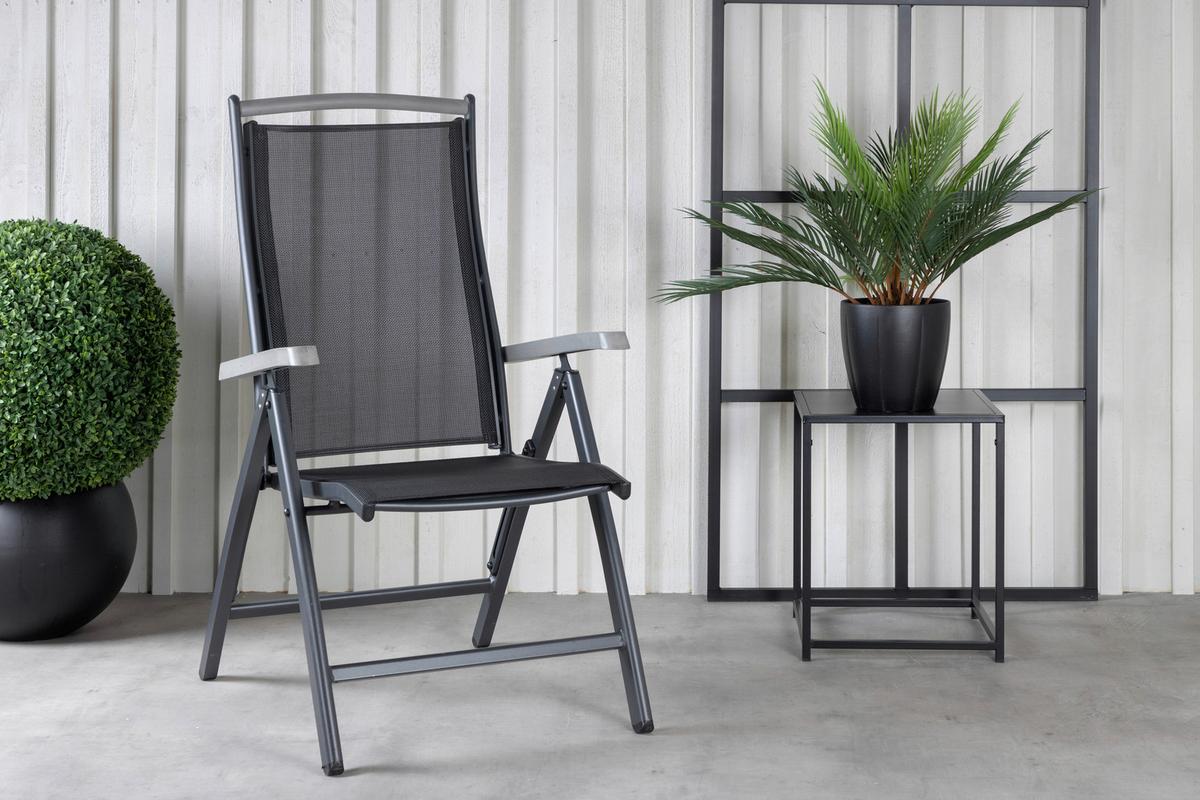 Gartensessel-set Albany - Schwarz, KONVENTIONELL, Metall (60/110/73cm) - Gardenson
