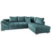 Eckschlafsofa Alvito - Silberfarben/Petrol, Design, Textil (298/202cm) - MID.YOU