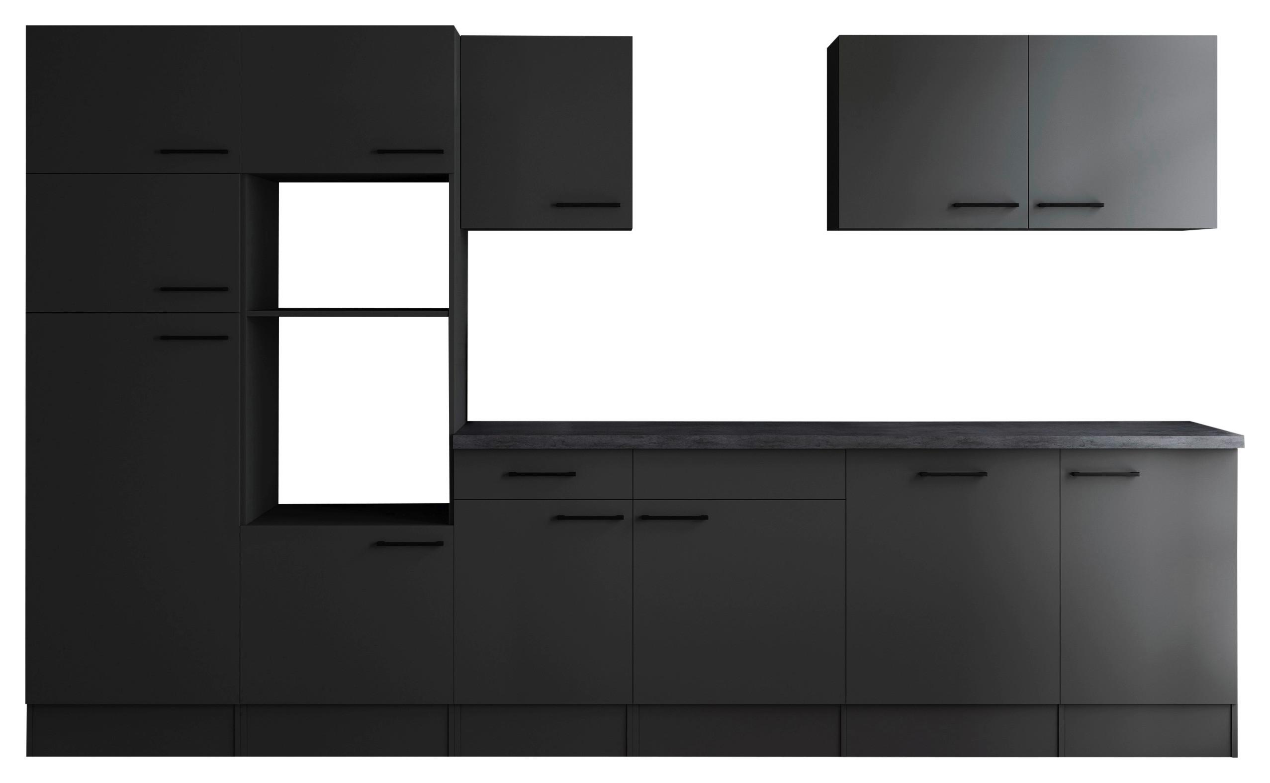 Küchenleerblock Oliver Dunkelgrau B: 340 Cm - Dunkelgrau/Grau, Design, Holzwerkstoff (340cm) - Respekta