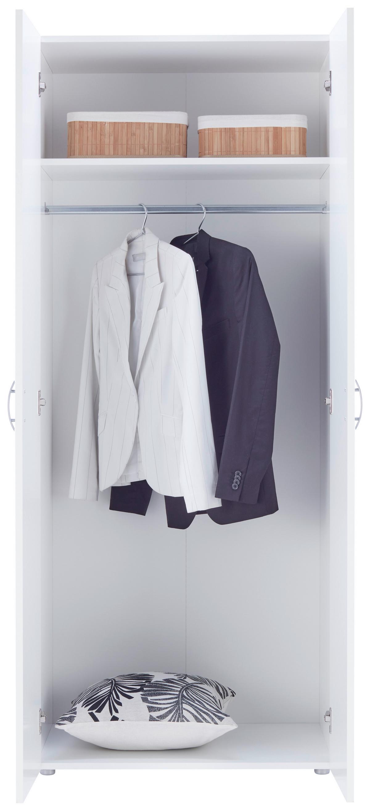 ŠATNÍ SKŘÍŇ BASIC 2 *CENOVÝ TRHÁK* - bílá/šedá, Konvenční, kompozitní dřevo/plast (74/179/51,6cm) - Based