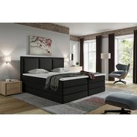 Boxspringbett mit Topper & Bettkasten 200x200 Swing II K - Schwarz, Design, Holzwerkstoff/Textil (200/200cm) - MID.YOU