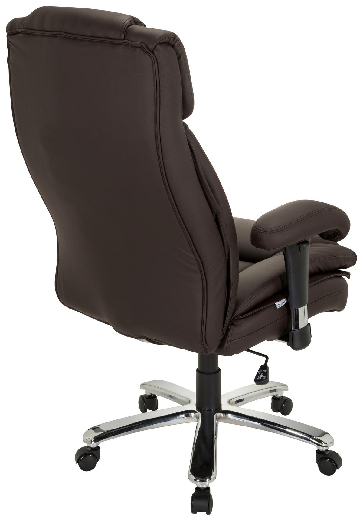 Chefsessel Builder Xxl I Dunkelbraun - Dunkelbraun/Silberfarben, MODERN, Kunststoff/Textil (77/123/84cm) - MID.YOU