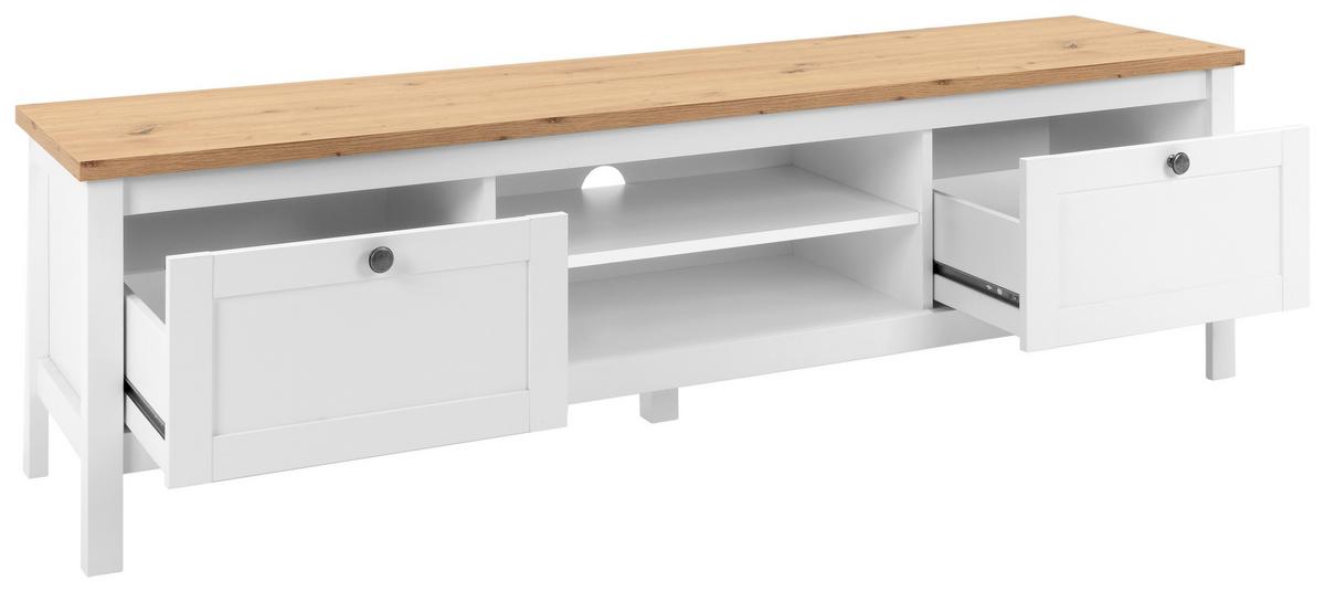 Lowboard Bergen 55 B: 160 Cm Weiß/eiche Dekor - Eichefarben, KONVENTIONELL, Holzwerkstoff (160/45cm) - MID.YOU