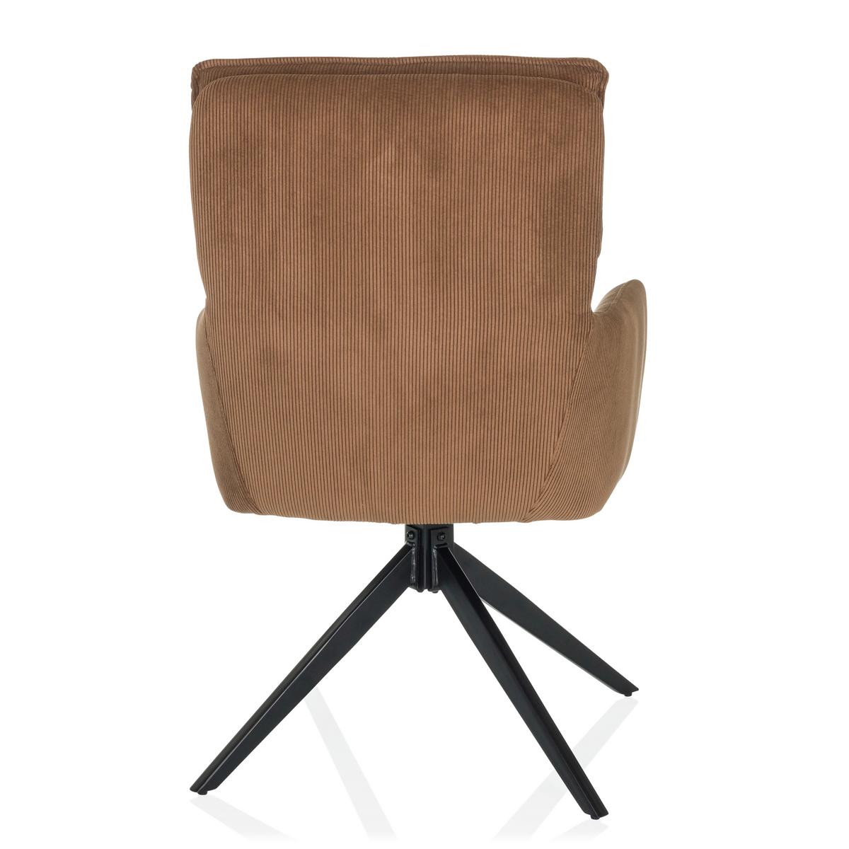 Armlehnstuhl Tarugo Braun B: 58 Cm - Schwarz/Braun, MODERN, Textil/Metall (58/94/60cm) - MID.YOU