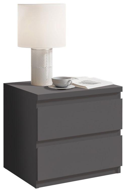 Nočný stolík OLLI grafit - čierna/grafitová, Basics, kompozitné drevo/plast (45/43,6/38cm) - MID.YOU