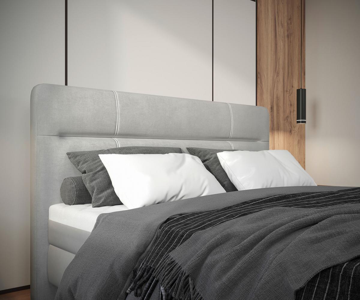 Boxbett Adriano 180x200 cm Hellgrau - Hellgrau, MODERN, Holz/Holzwerkstoff (180/200cm) - MID.YOU