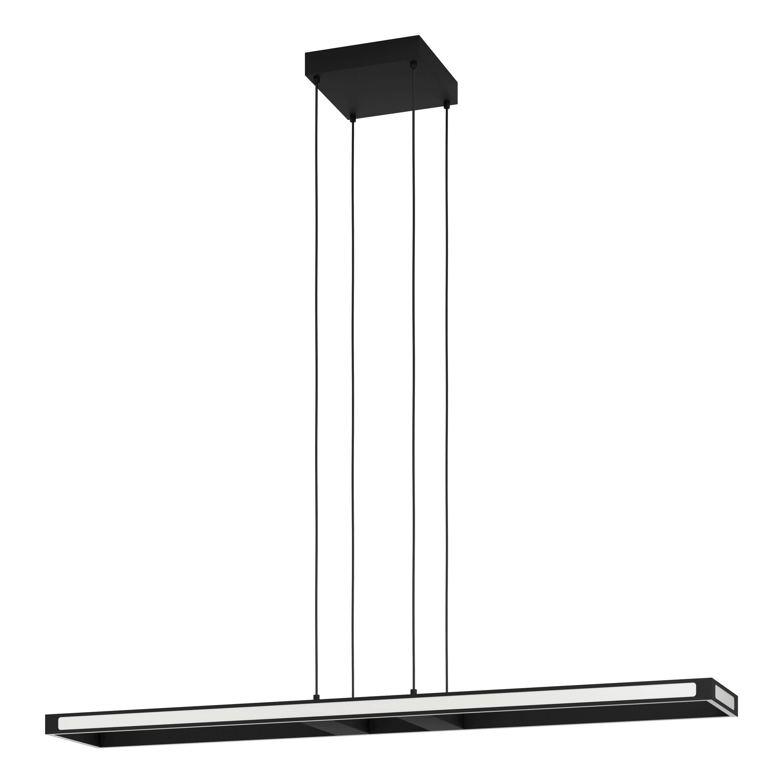 LED-Pendelleuchte Savilanas L: 116 cm Farbwechsler - Schwarz/Weiß, Design, Kunststoff/Metall (116/20/110cm) - Eglo