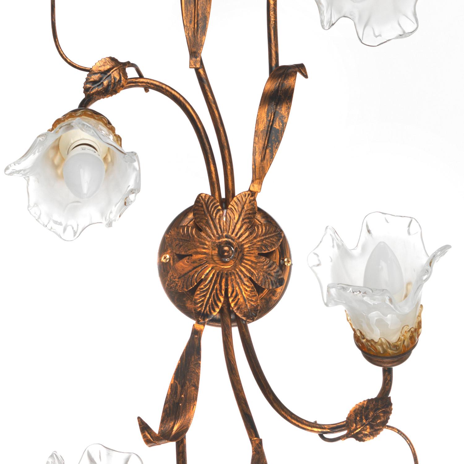 Deckenleuchte 4984/Pl6 - Bronzefarben, KONVENTIONELL, Glas/Metall (39/20/102cm)