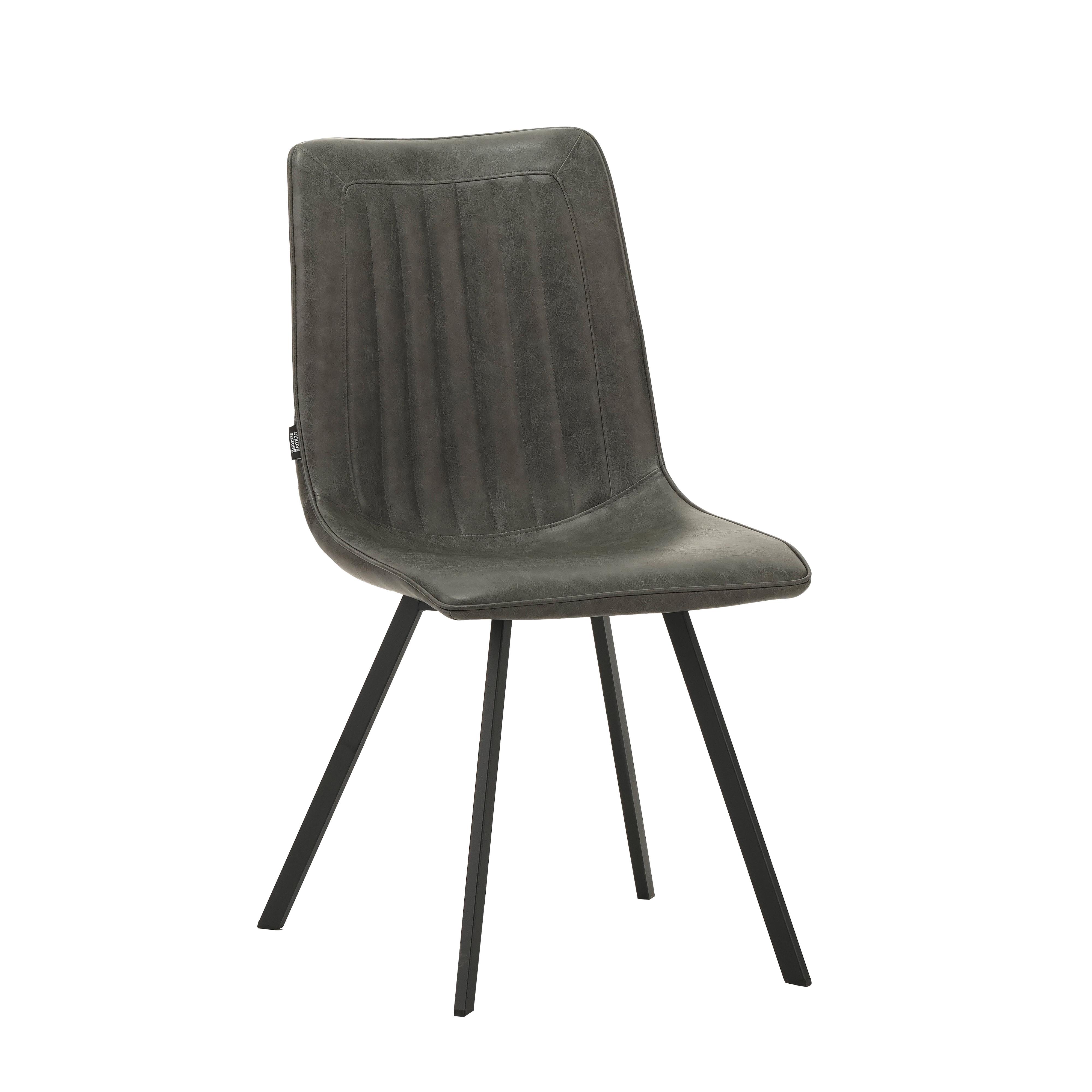 Stuhl-set Liano Anthrazit, B: 45,5 Cm - Anthrazit/Schwarz, MODERN, Textil/Metall (45,5/89,5/60cm) - MID.YOU