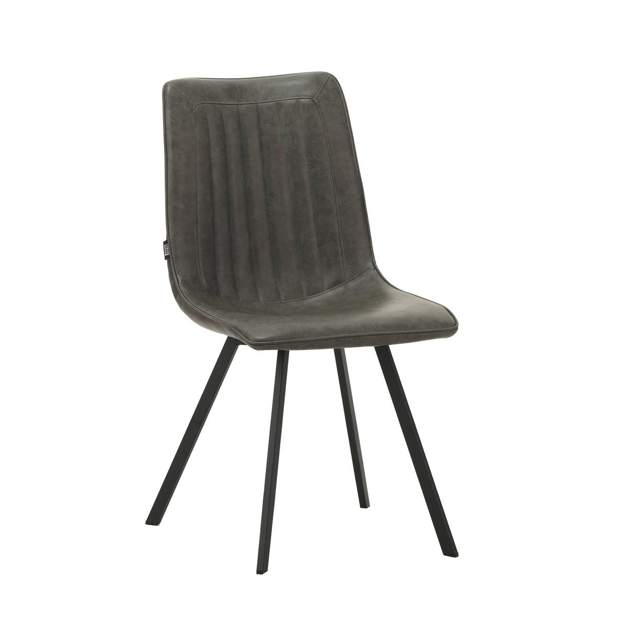 Stuhl-set Liano Anthrazit, B: 45,5 Cm - Anthrazit/Schwarz, MODERN, Textil/Metall (45,5/89,5/60cm) - MID.YOU