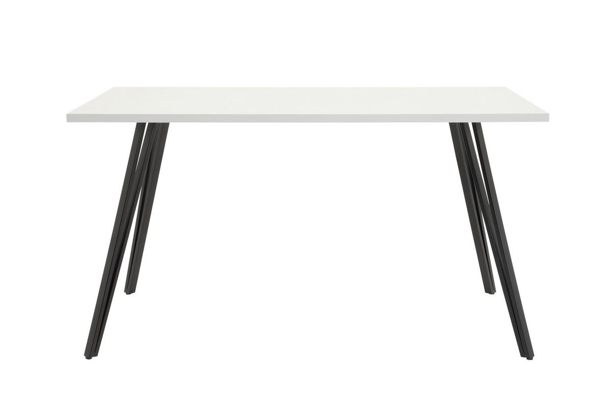 Tischgruppe Jennifer G - Weiß Hochglanz/Anthrazit, MODERN, Holzwerkstoff/Textil (140/76/80cm) - MID.YOU