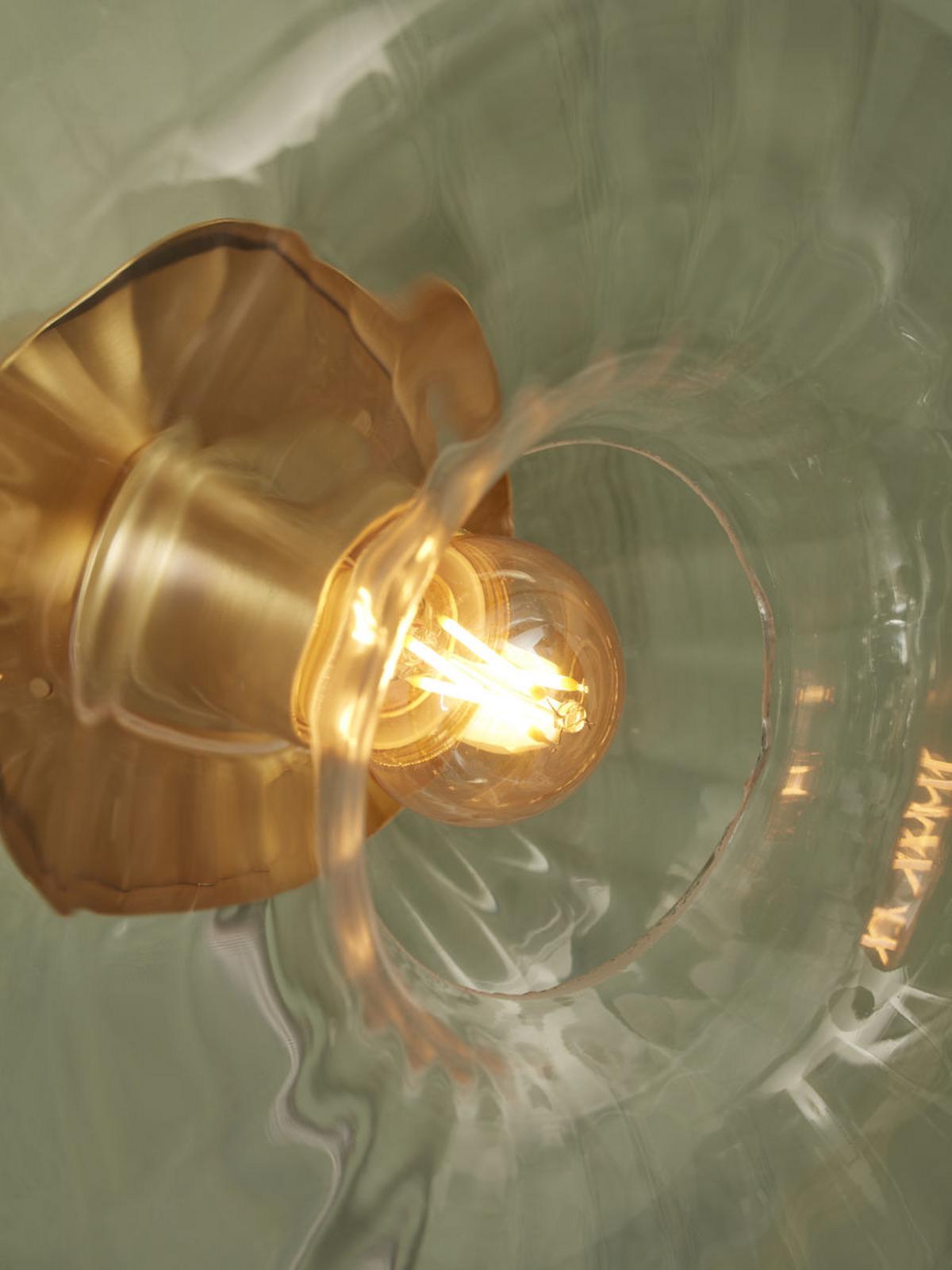 Wandleuchte Brussels 1-Flammig mit Schalter - Transparent/Goldfarben, Basics, Glas/Metall (28cm) - It's about Romi