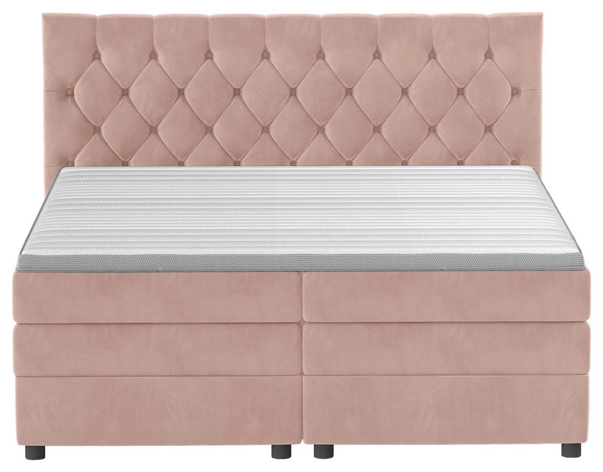 Boxspringbett Swing 14 Altrosa 180x200 Cm H2 - Schwarz/Altrosa, ROMANTIK / LANDHAUS, Textil (184/121/212cm) - James Wood