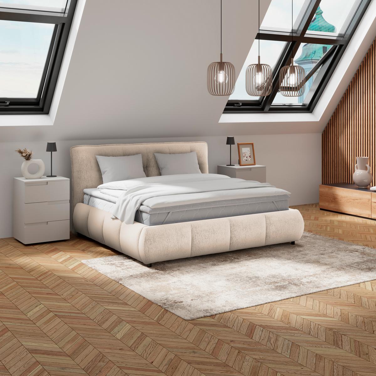 Polsterbett Limo Beige 160x200 cm - Beige/Schwarz, KONVENTIONELL, Holz/Holzwerkstoff (160/200cm) - James Wood