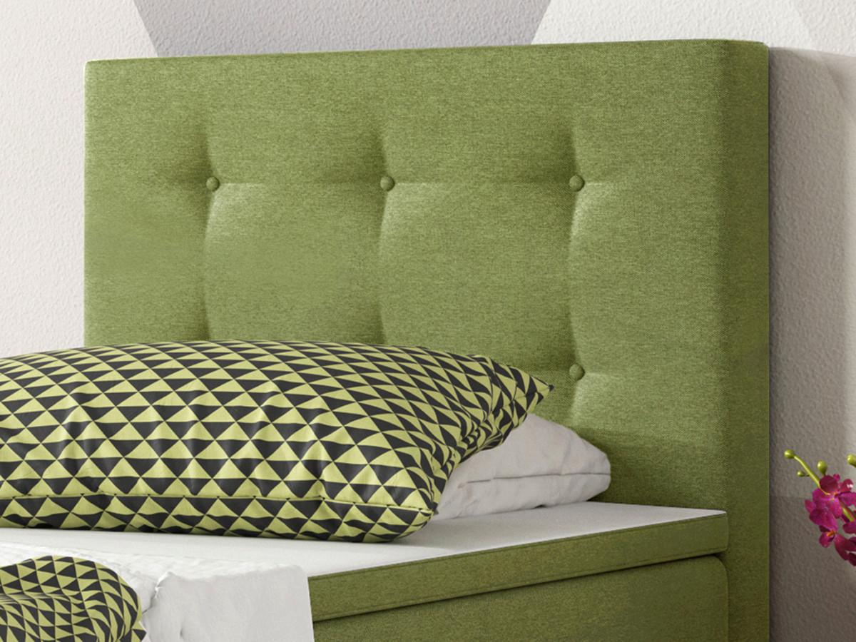Boxspringbett mit Topper / Matratze 90x200 cm Köln - Silberfarben/Grün, KONVENTIONELL, Textil (90/115/210cm) - MID.YOU
