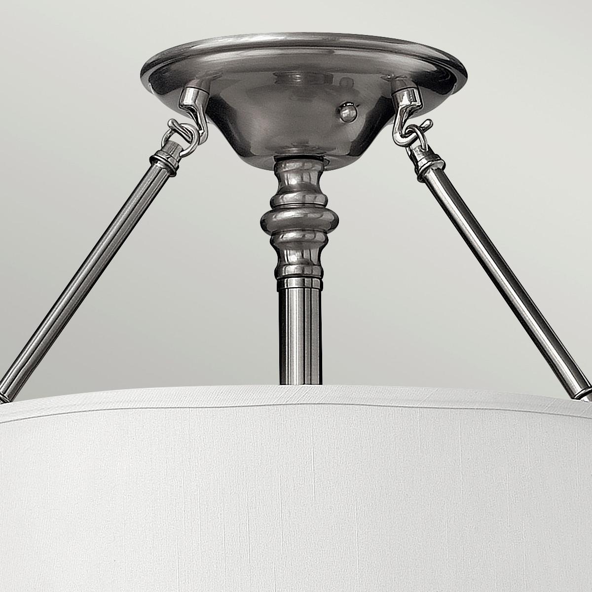 Deckenleuchte Hk-Sussex-Sf - Nickelfarben, LIFESTYLE, Glas/Textil (40.6/38.1cm) - Elstead Lighting