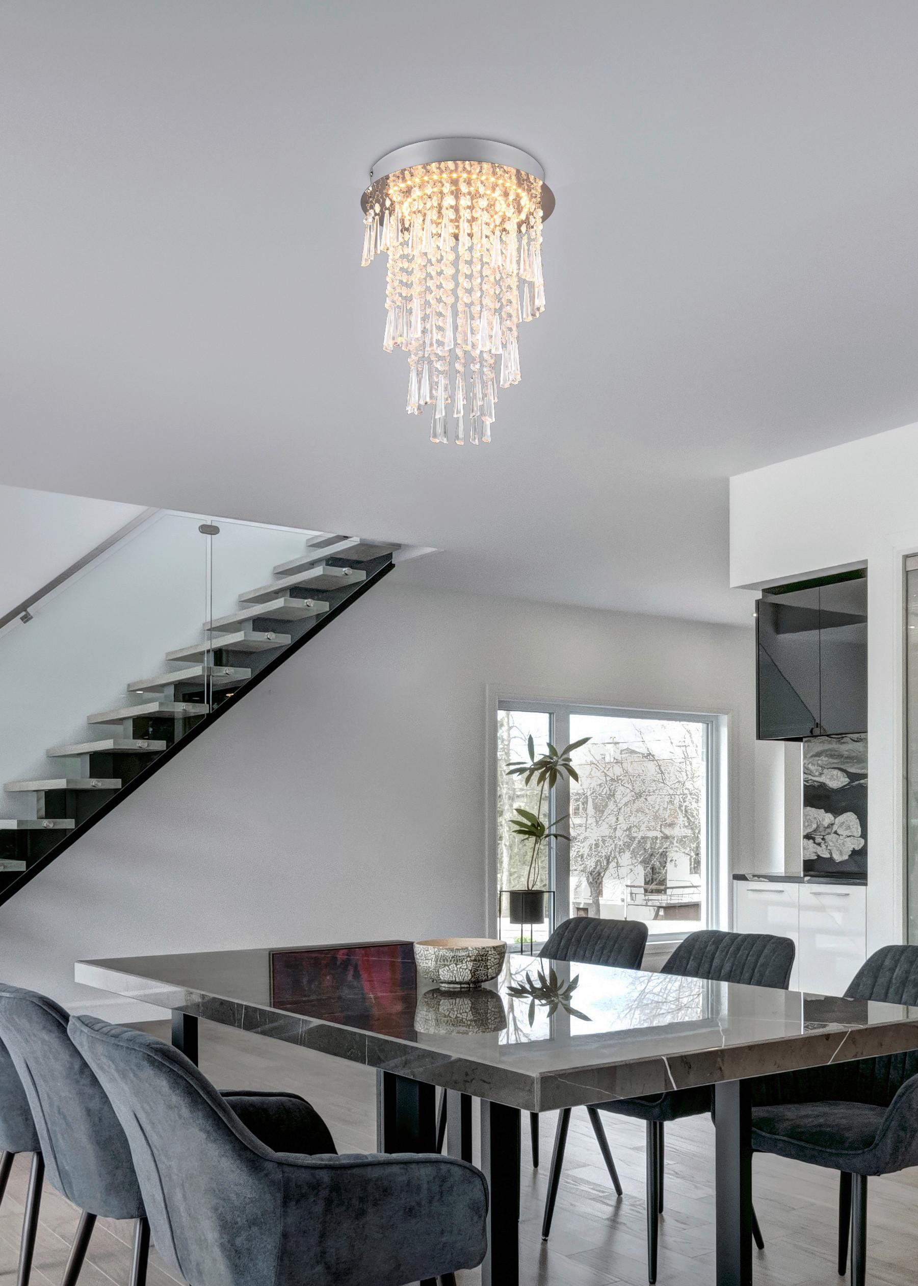 Led-deckenleuchte R67341106 - Chromfarben/Transparent, KONVENTIONELL, Kunststoff/Metall (30.0/40.0cm)
