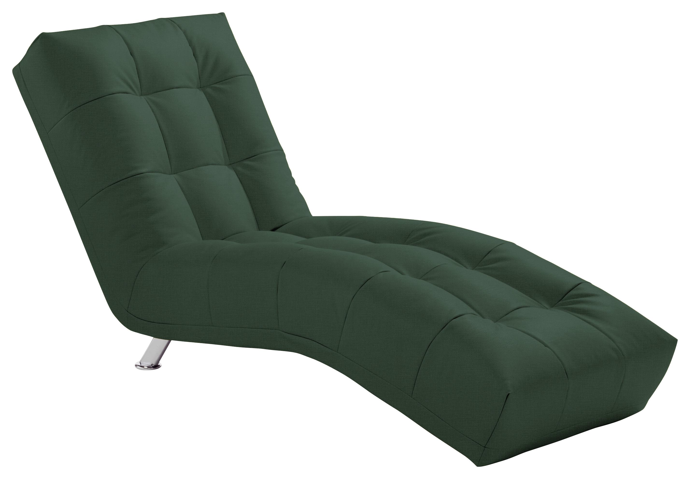 Relaxační Lehátko Isabella, Tmavě Zelené - barvy chromu/tmavě zelená, Moderní, kov/textil (68/88/164cm)