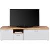 Tv-lowboard Auris B: 190 Cm Eiche Dekor/weiß Matt - Weiß, MODERN, Holzwerkstoff (190/50/50cm) - Luca Bessoni