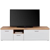 Tv-lowboard Auris B: 190 Cm Eiche Dekor/weiß Matt - Weiß, MODERN, Holzwerkstoff (190/50/50cm) - Luca Bessoni