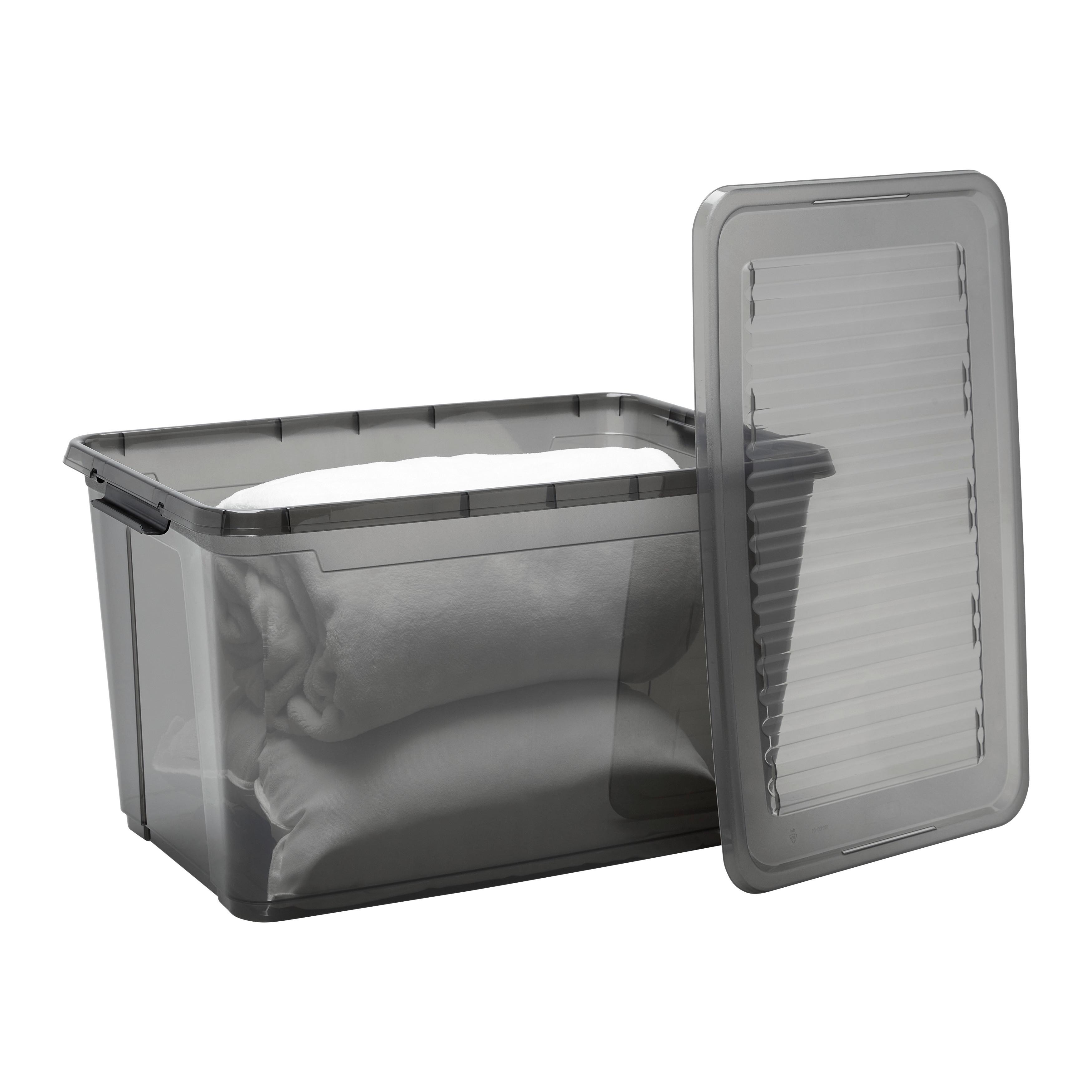 Box s vekom LEO -  56L - priehľadné, Modern, plast (59/38/35,5cm) - Mömax