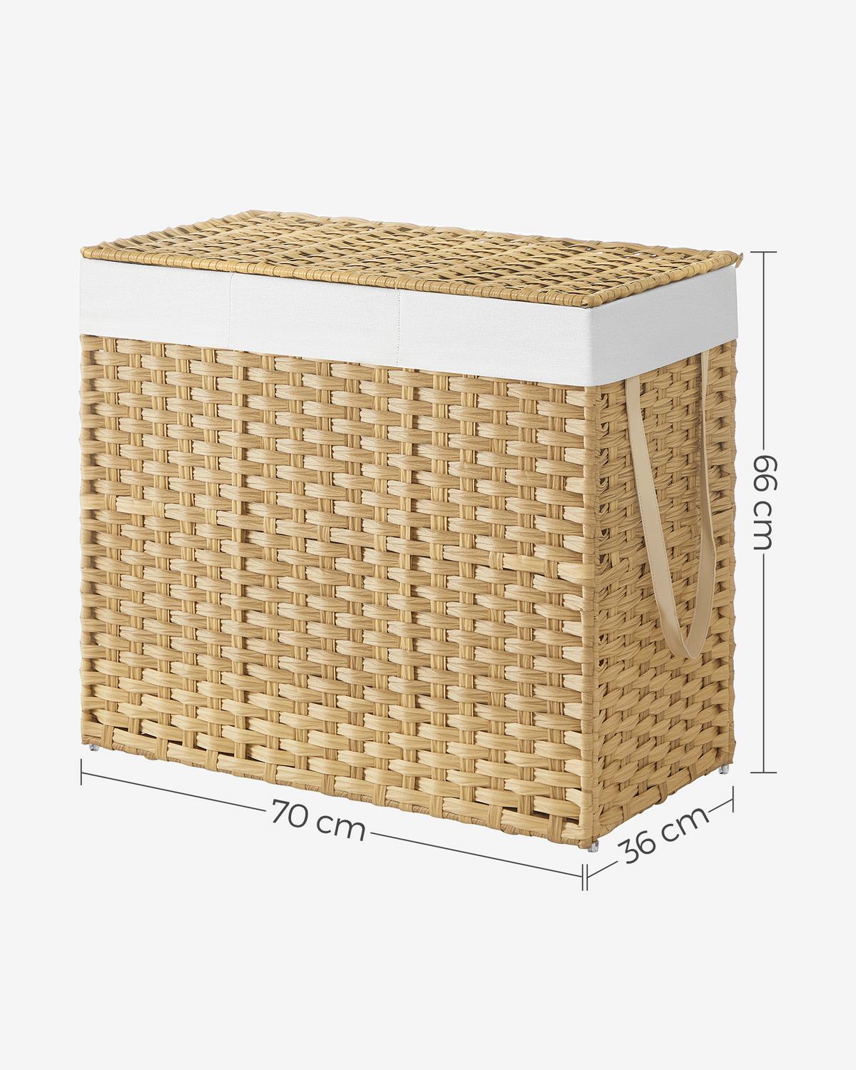 Wäschekorb Naturfarben B: 70 Cm - Naturfarben, Basics, Kunststoff/Textil (70/66/36cm)