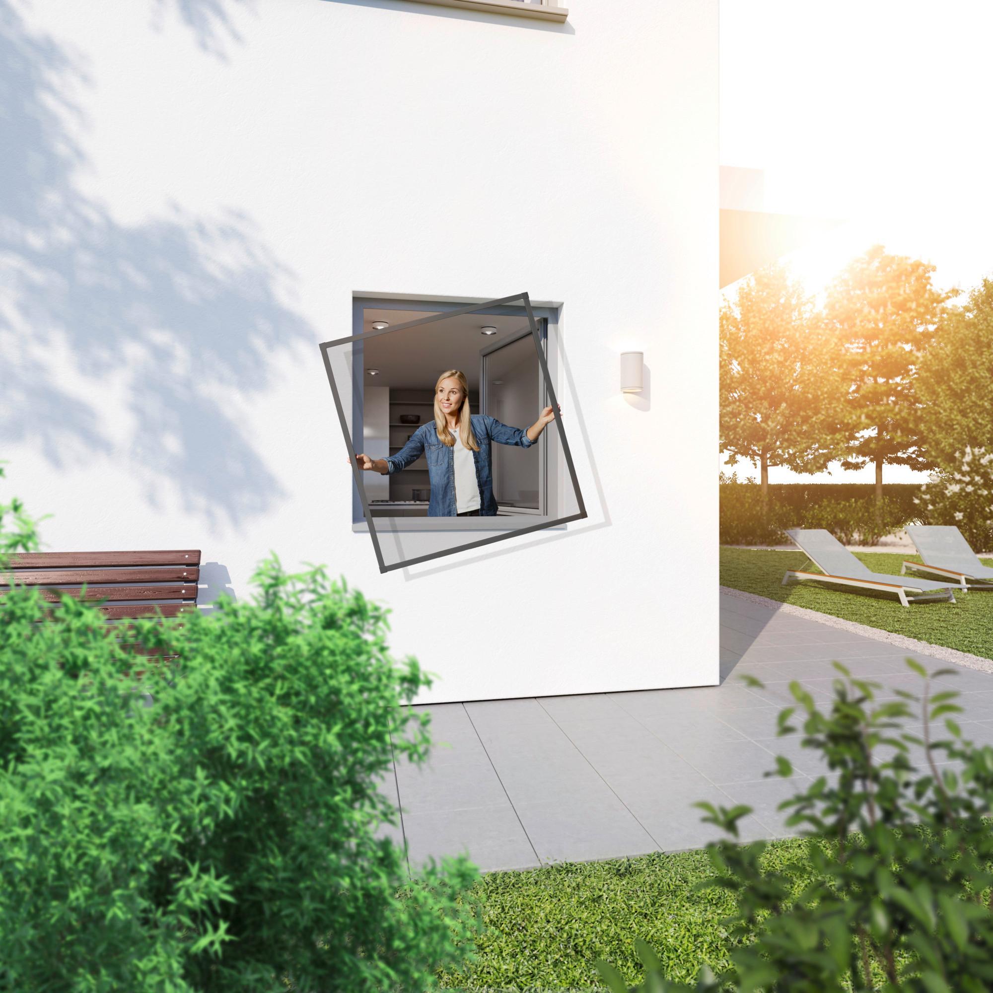 Fliegengitter Fenster 130x150 Cm Anthrazit - Anthrazit, Basics, Metall (130/150cm)